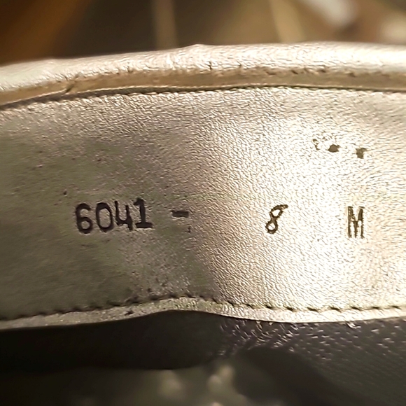 Vintage Over-The-Knee Genuine Leather Boots, Sz 8M Silver w/Top Black/Gold/Silve